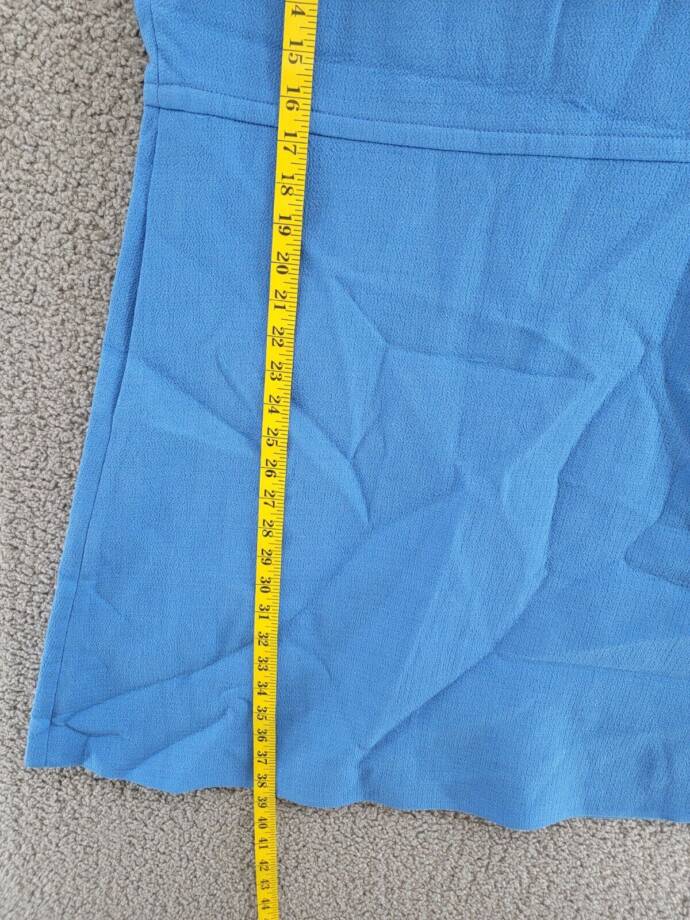 Lafayette 148 New York Sleeveless Wool Yoke Dress Women's Sonic Blue Back Zip 10