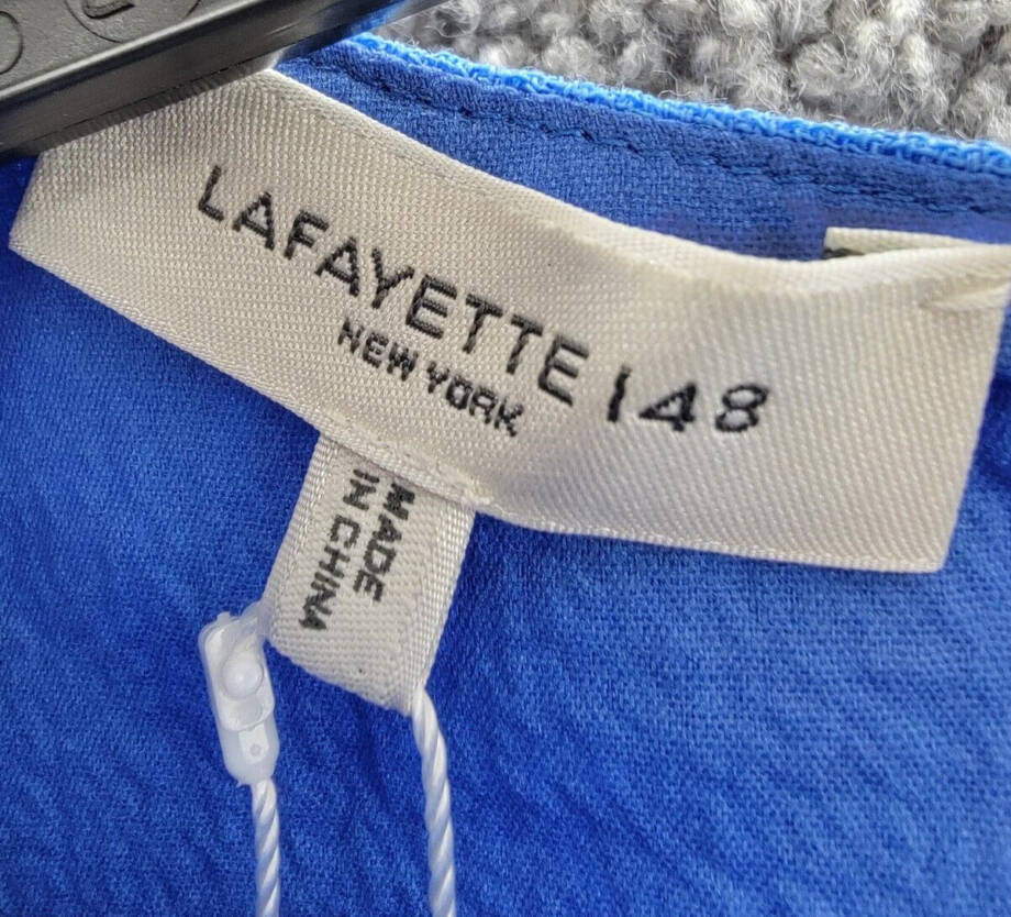 Lafayette 148 New York Sleeveless Wool Yoke Dress Women's Sonic Blue Back Zip 10