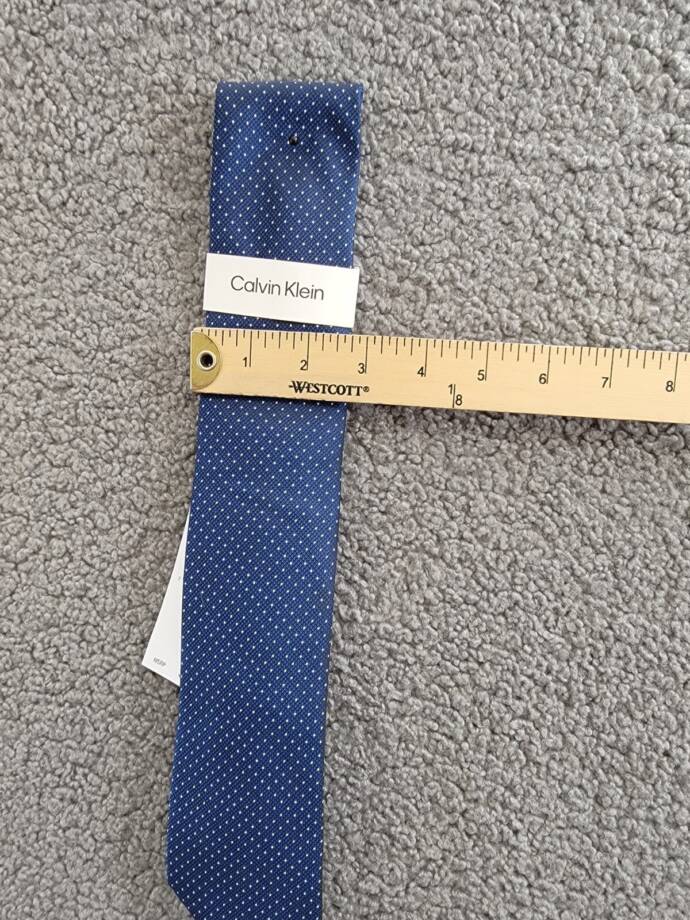 Calvin Klein Silk Blend Slim Textured Dobby Dot Tie Men's Navy