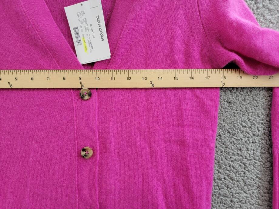 C by Bloomingdale's Cashmere Grandfather Cardigan Women's S Cherry Blossom L/S
