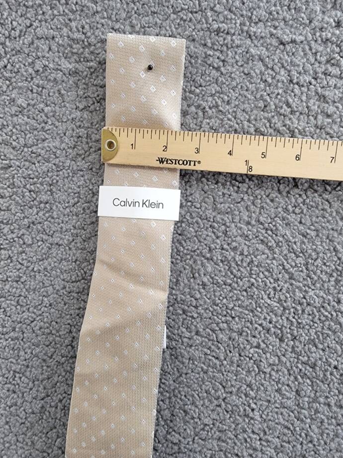 Calvin Klein Silk Blend Micro-Floral Neat Tie Men's Taupe Keeper Loop