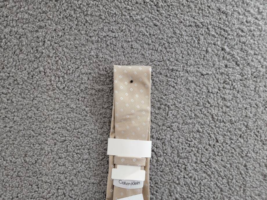 Calvin Klein Silk Blend Micro-Floral Neat Tie Men's Taupe Keeper Loop