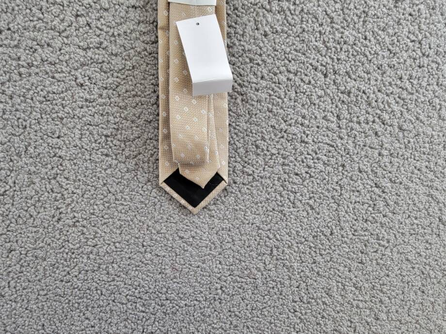 Calvin Klein Silk Blend Micro-Floral Neat Tie Men's Taupe Keeper Loop