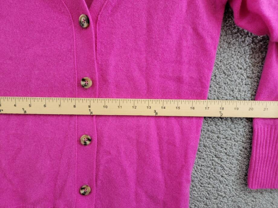 C by Bloomingdale's Cashmere Grandfather Cardigan Women's S Cherry Blossom L/S