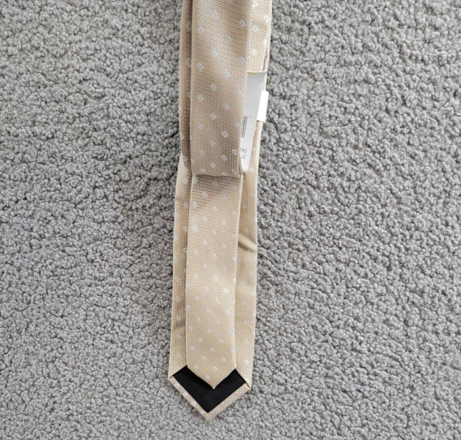 Calvin Klein Silk Blend Micro-Floral Neat Tie Men's Taupe Keeper Loop