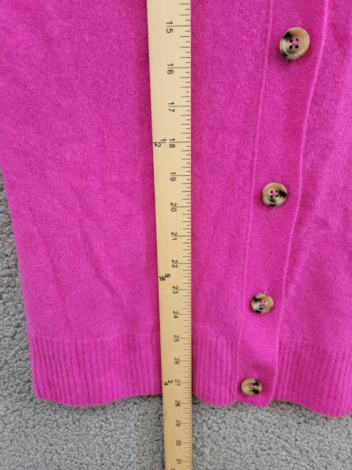 C by Bloomingdale's Cashmere Grandfather Cardigan Women's S Cherry Blossom L/S