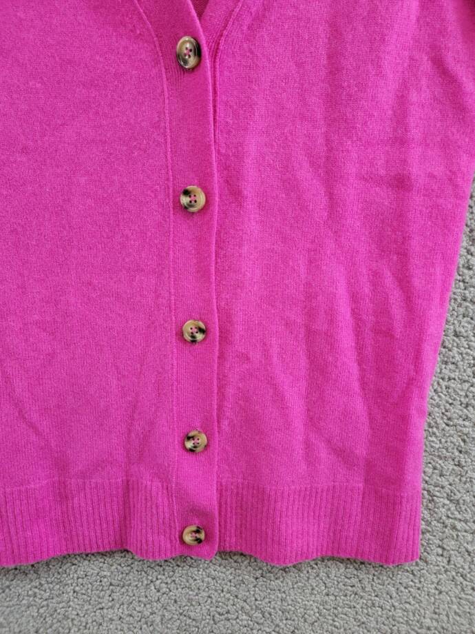 C by Bloomingdale's Cashmere Grandfather Cardigan Women's S Cherry Blossom L/S