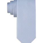 Calvin Klein Mini-Stripe Solid Tie Men's One Size Light Blue Classic Design