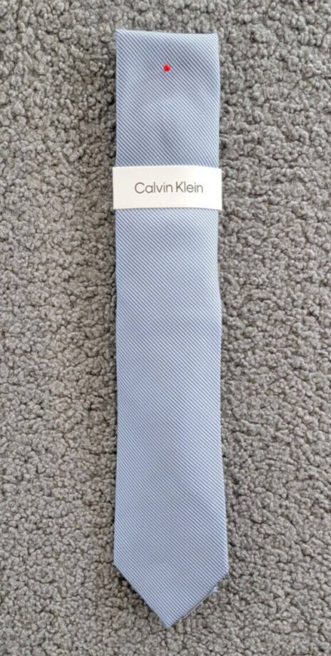 Calvin Klein Mini-Stripe Solid Tie Men's One Size Light Blue Classic Design