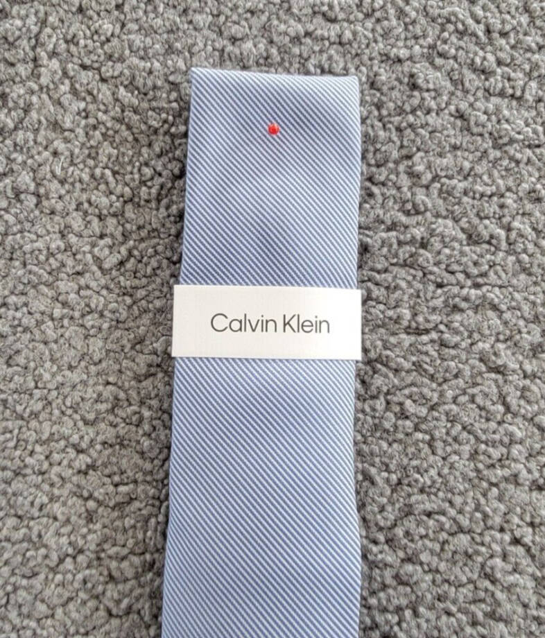 Calvin Klein Mini-Stripe Solid Tie Men's One Size Light Blue Classic Design