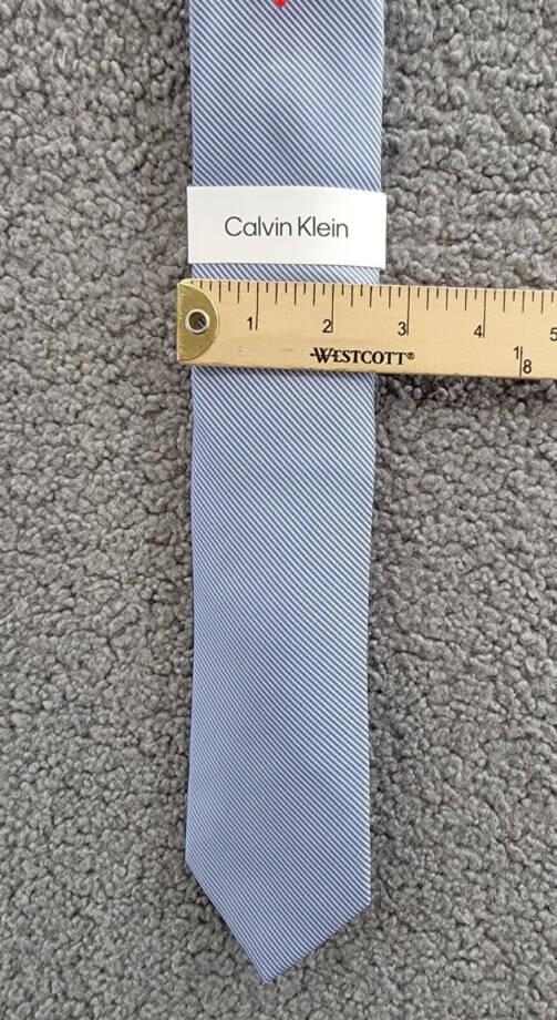 Calvin Klein Mini-Stripe Solid Tie Men's One Size Light Blue Classic Design