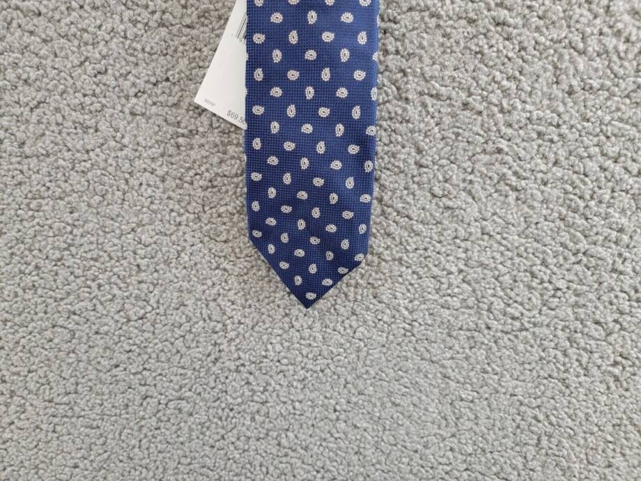Tommy Hilfiger Classic Oxford Tie Men's One Size Navy/Taupe Paisley Pine Pattern