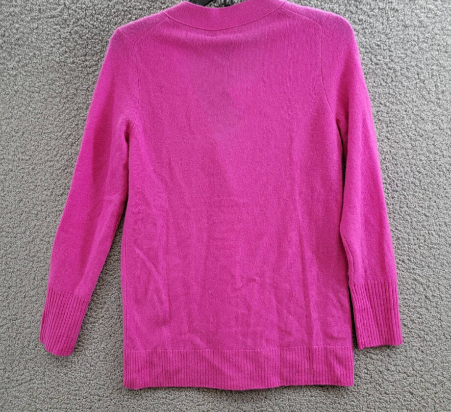 C by Bloomingdale's Cashmere Grandfather Cardigan Women's S Cherry Blossom L/S