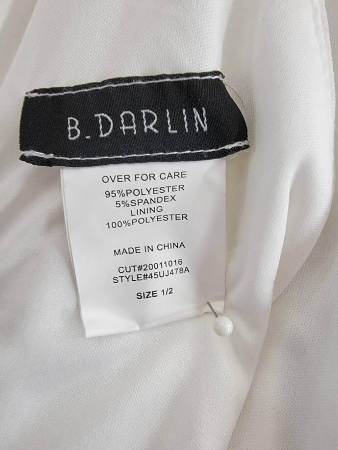 B Darlin Halter-Neck Scuba-Crepe A-Line Dress Juniors 1/2 White Zip Button Back