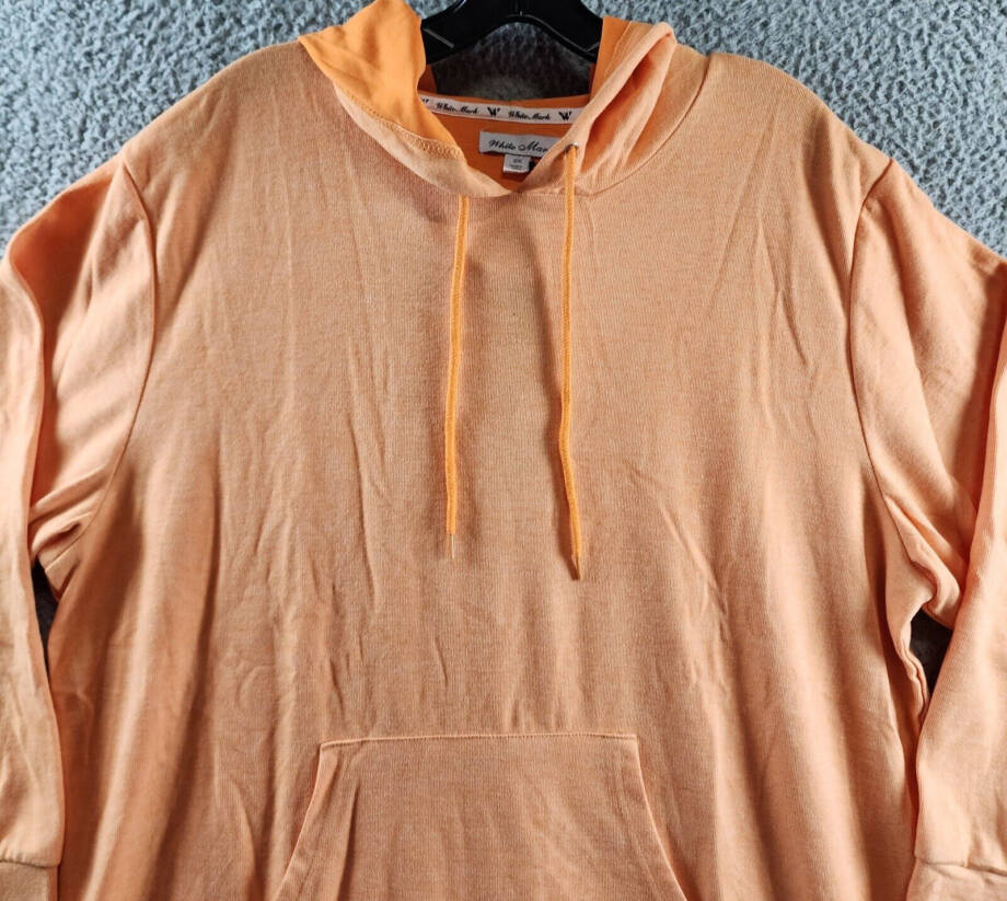 White Mark Plus Size Hoodie Sweatshirt Dress Women's 2X Orange Yellow Drawstring