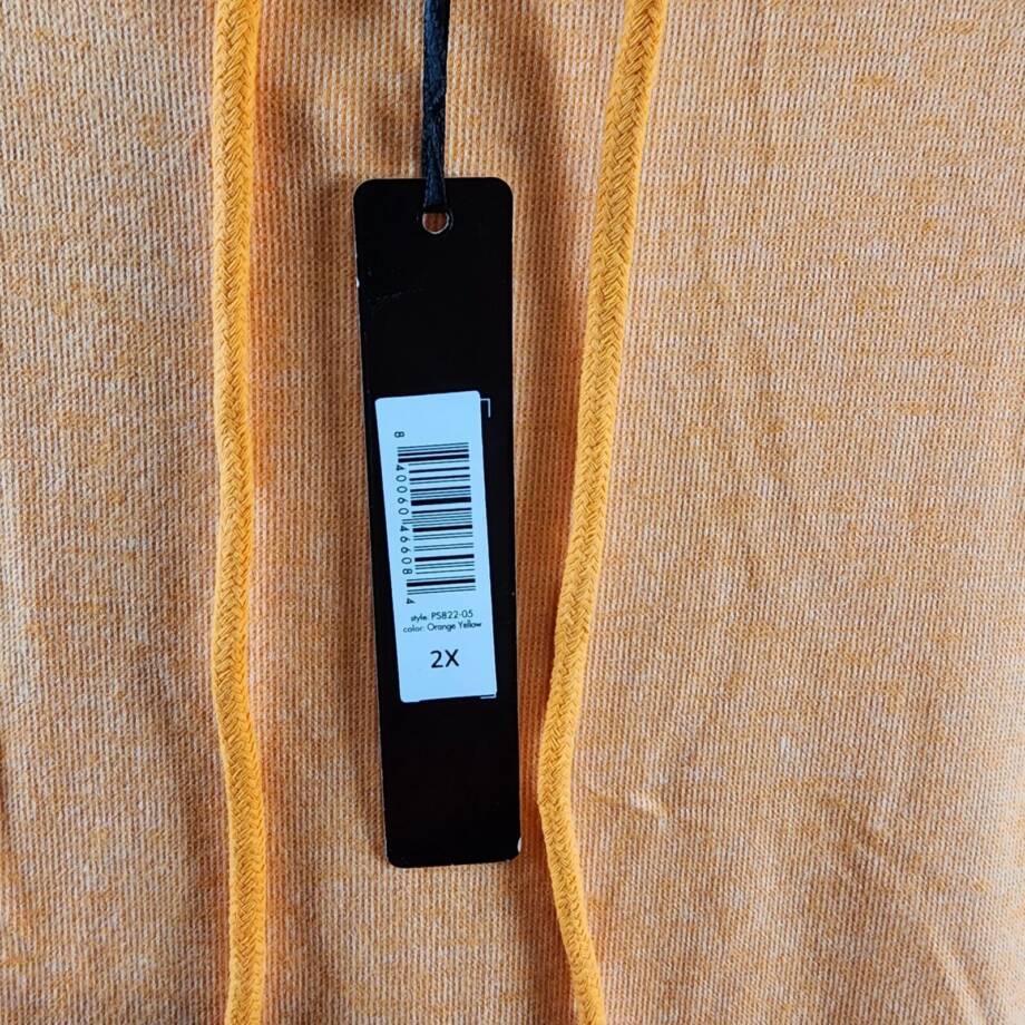 White Mark Plus Size Hoodie Sweatshirt Dress Women's 2X Orange Yellow Drawstring