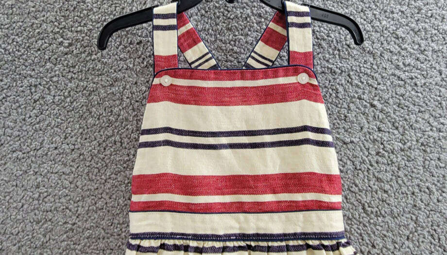 Ralph Lauren Striped Linen Dress Baby Girls 18M Ralph Red Sleeveless Pullover