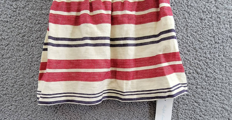 Ralph Lauren Striped Linen Dress Baby Girls 18M Ralph Red Sleeveless Pullover