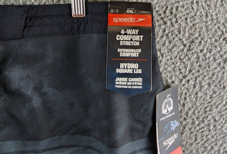 Speedo Printed Bondi Basin 9" Boardshorts Men's XXL Black Multi Drawstring Waist