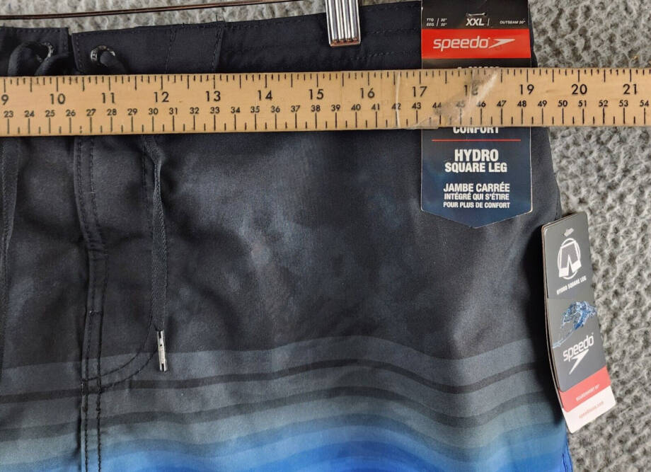 Speedo Printed Bondi Basin 9" Boardshorts Men's XXL Black Multi Drawstring Waist