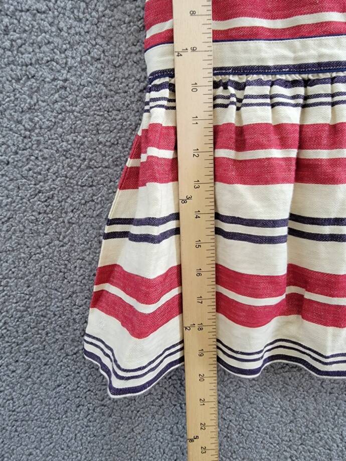 Ralph Lauren Striped Linen Dress Baby Girls 18M Ralph Red Sleeveless Pullover