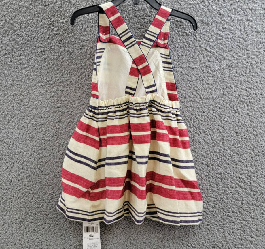 Ralph Lauren Striped Linen Dress Baby Girls 18M Ralph Red Sleeveless Pullover