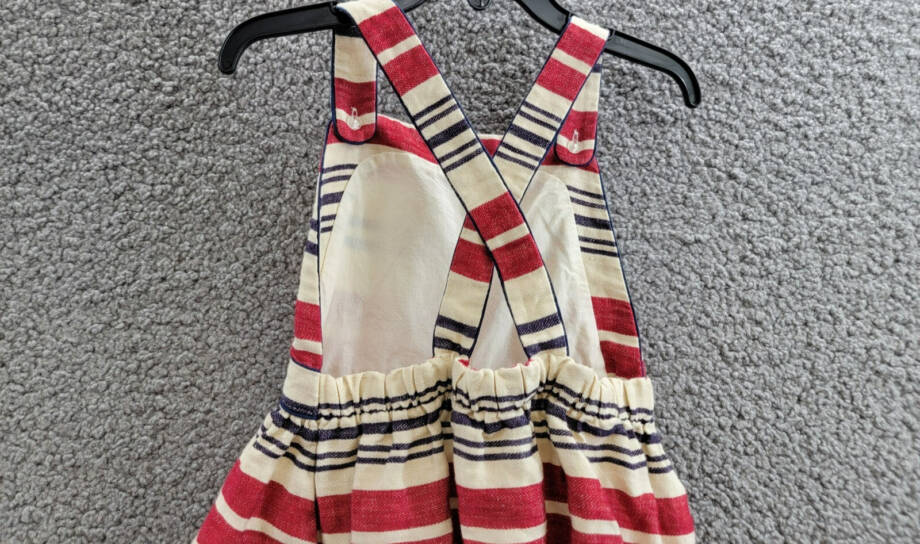 Ralph Lauren Striped Linen Dress Baby Girls 18M Ralph Red Sleeveless Pullover