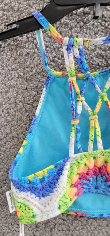 Limeapple Aolani Two-Piece Swimsuit Girls' 8 Multicolor Criss-Cross Straps