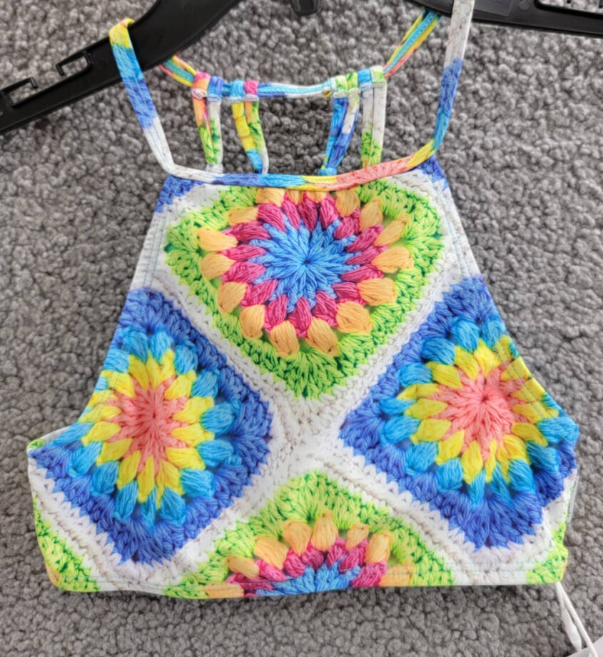 Limeapple Aolani Two-Piece Swimsuit Girls' 8 Multicolor Criss-Cross Straps