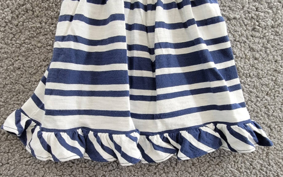 Ralph Lauren Nautical-Inspired Smocked Dress W/ Bloomers Girl's 3M Navy 2pc.