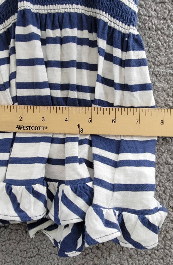 Ralph Lauren Nautical-Inspired Smocked Dress W/ Bloomers Girl's 3M Navy 2pc.