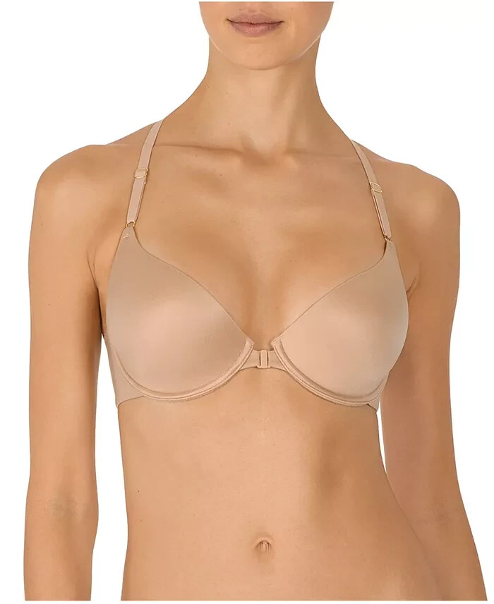 Natori Euphoria Front-Close Bra Women's 32A Cafe Adjustable Straps Lined Cups