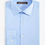 Michael Kors Plain Button-Up Dress Shirt Big Boys 10R Light Blue Long Sleeve