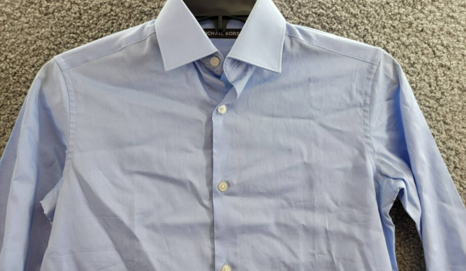 Michael Kors Plain Button-Up Dress Shirt Big Boys 10R Light Blue Long Sleeve
