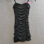 With Jules Ruched Sleeveless Dress Big Girls L Black Sweetheart Neck Back Zip