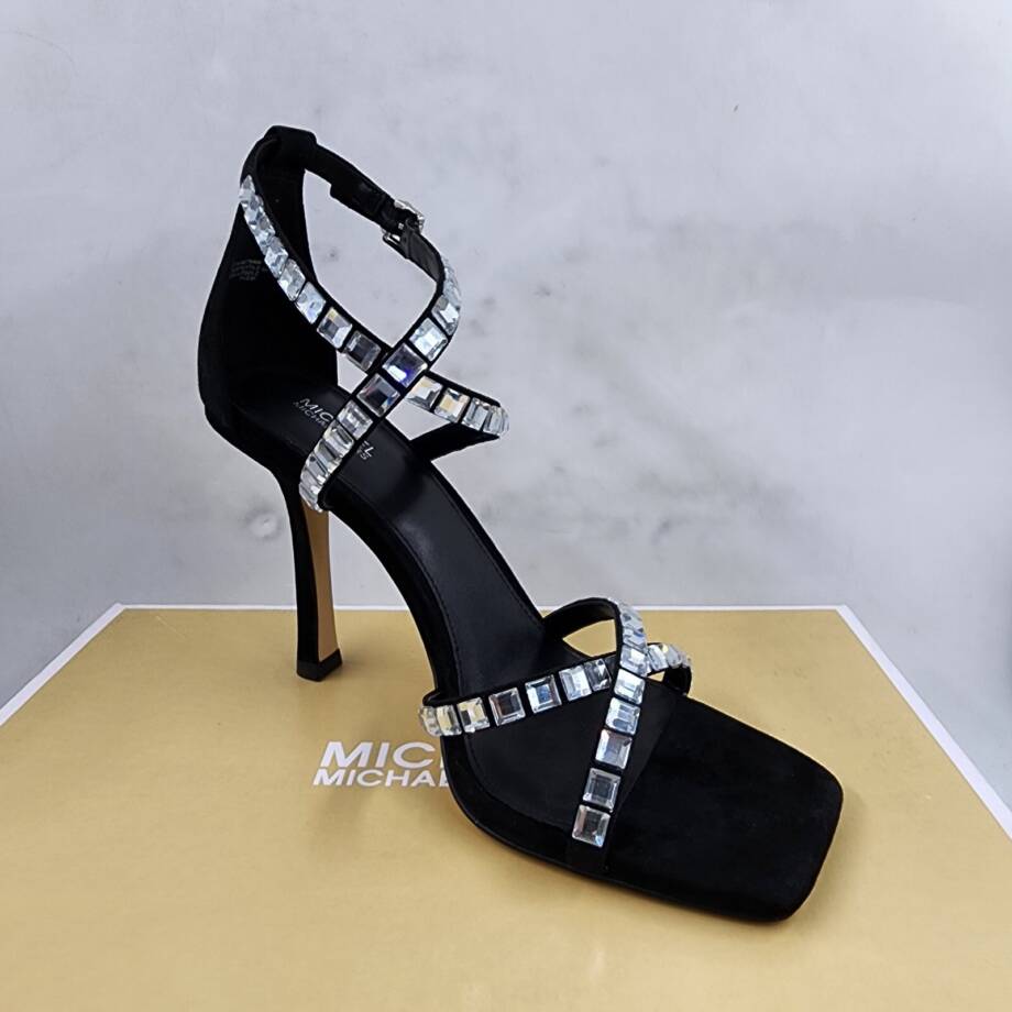 Michael Michael Kors Celia Embellished Strappy Dress Sandals Women's 9.5M Black