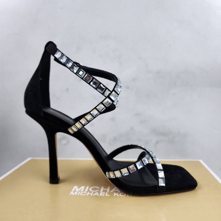 Michael Michael Kors Celia Embellished Strappy Dress Sandals Women's 9.5M Black