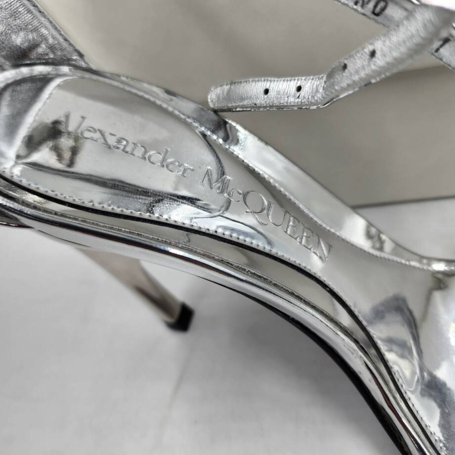 Alexander McQueen Strappy High Heel Sandals Women's 36/6 US Silver Ankle Strap