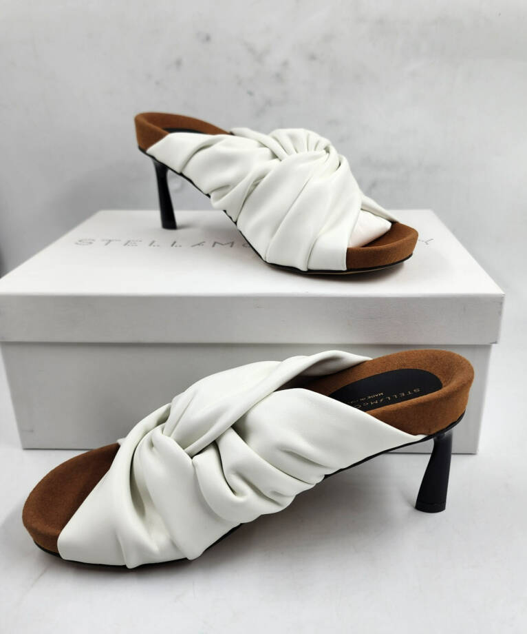 Stella McCartney Terra High Heel Slide Sandals Women's 36.5/6.5US White Slip On