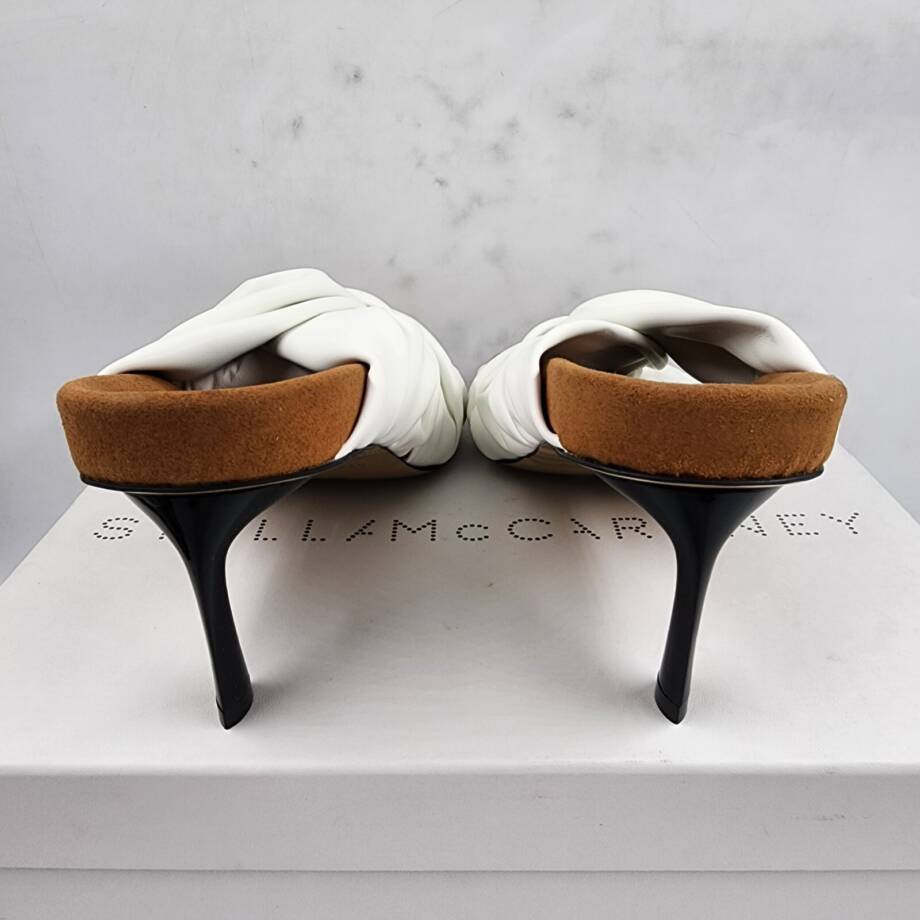 Stella McCartney Terra High Heel Slide Sandals Women's 36.5/6.5US White Slip On