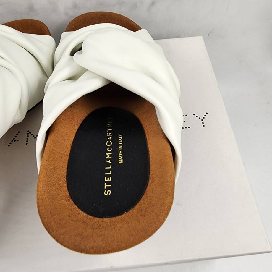 Stella McCartney Terra High Heel Slide Sandals Women's 36.5/6.5US White Slip On