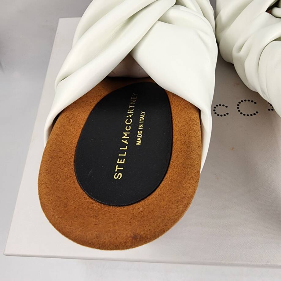 Stella McCartney Terra High Heel Slide Sandals Women's 36.5/6.5US White Slip On