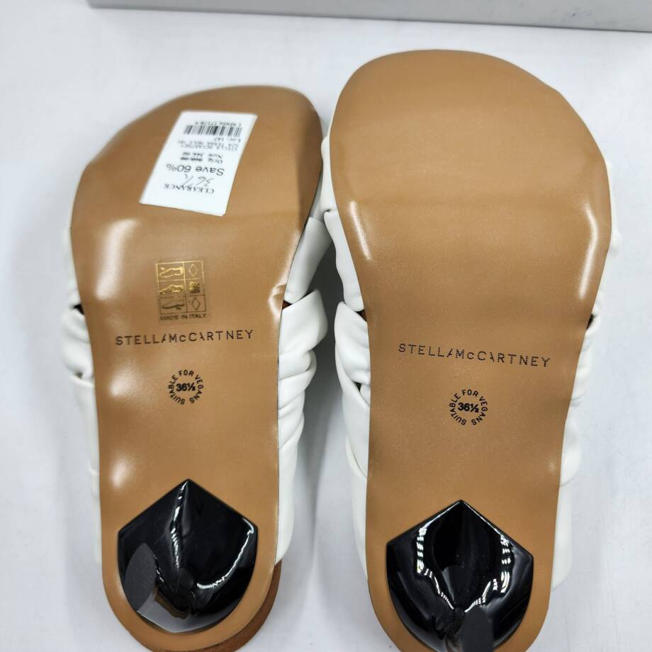 Stella McCartney Terra High Heel Slide Sandals Women's 36.5/6.5US White Slip On