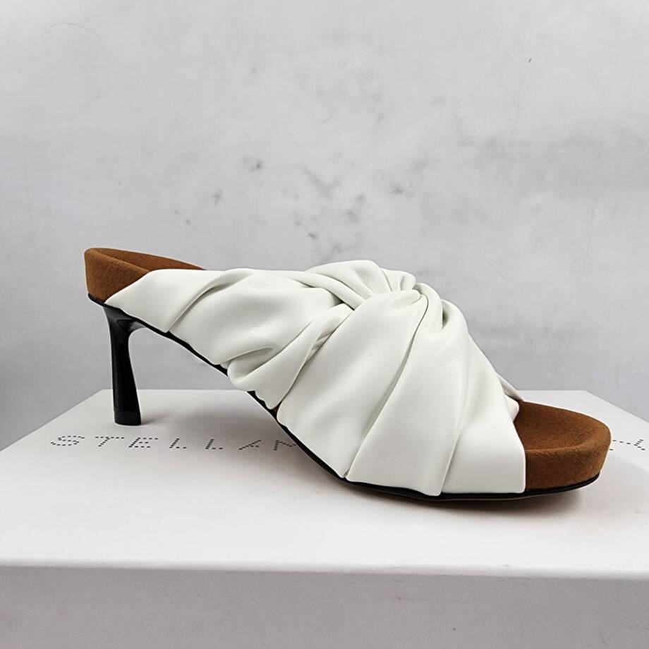 Stella McCartney Terra High Heel Slide Sandals Women's 36.5/6.5US White Slip On