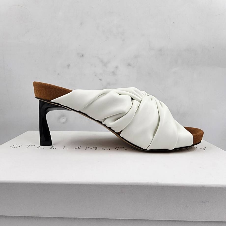 Stella McCartney Terra High Heel Slide Sandals Women's 36.5/6.5US White Slip On