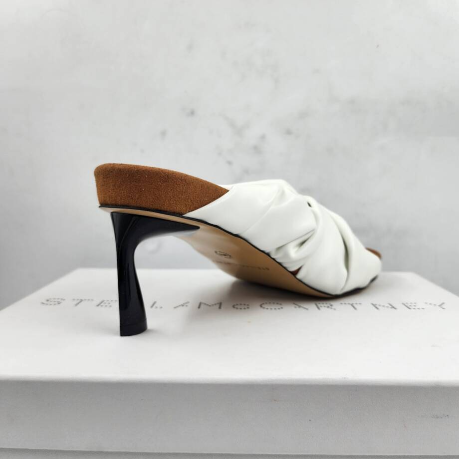 Stella McCartney Terra High Heel Slide Sandals Women's 36.5/6.5US White Slip On