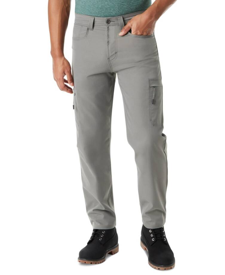 BASS OUTDOOR Essential Tech Cargo Pants Men's 34 Castor Gray Button Zip Closure