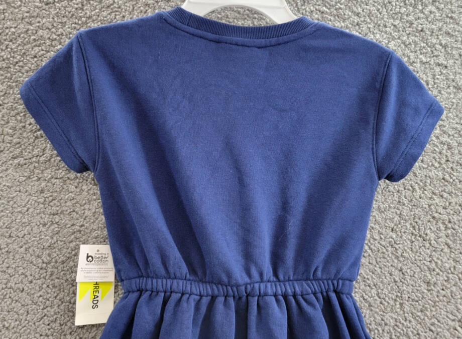 Epic Threads French Terry Dress Girls XS (5-6) Medieval Blue Round Neck Pullover