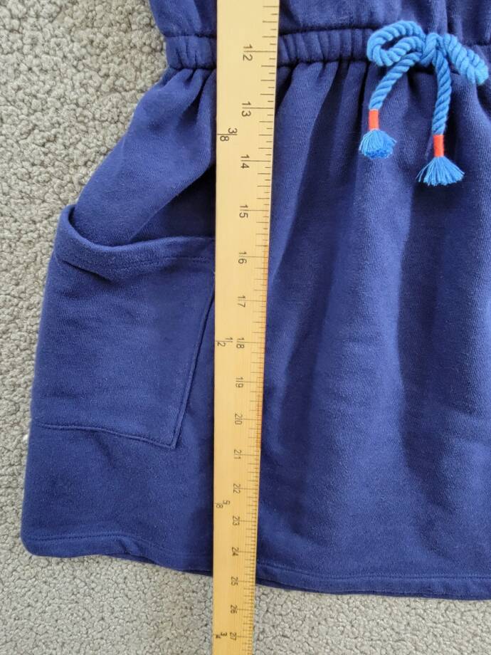 Epic Threads French Terry Dress Girls XS (5-6) Medieval Blue Round Neck Pullover