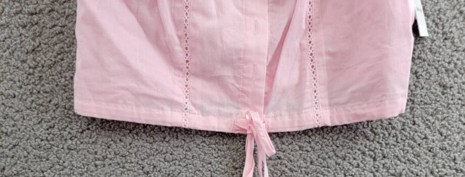 KatieJnyc Willow Top Girls' L Baby Pink Straight Neck Sleeveless Button Closure